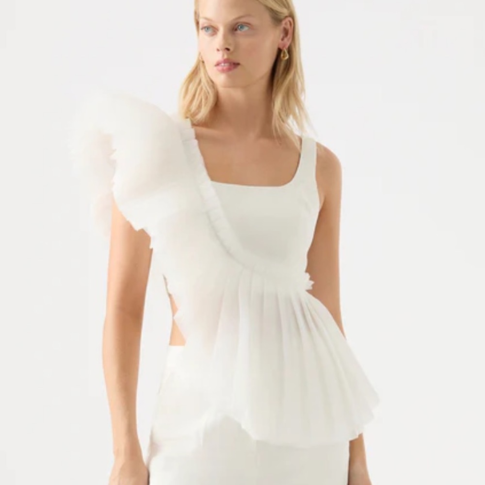 Aje orbit sculptural pleated top. New with tags.